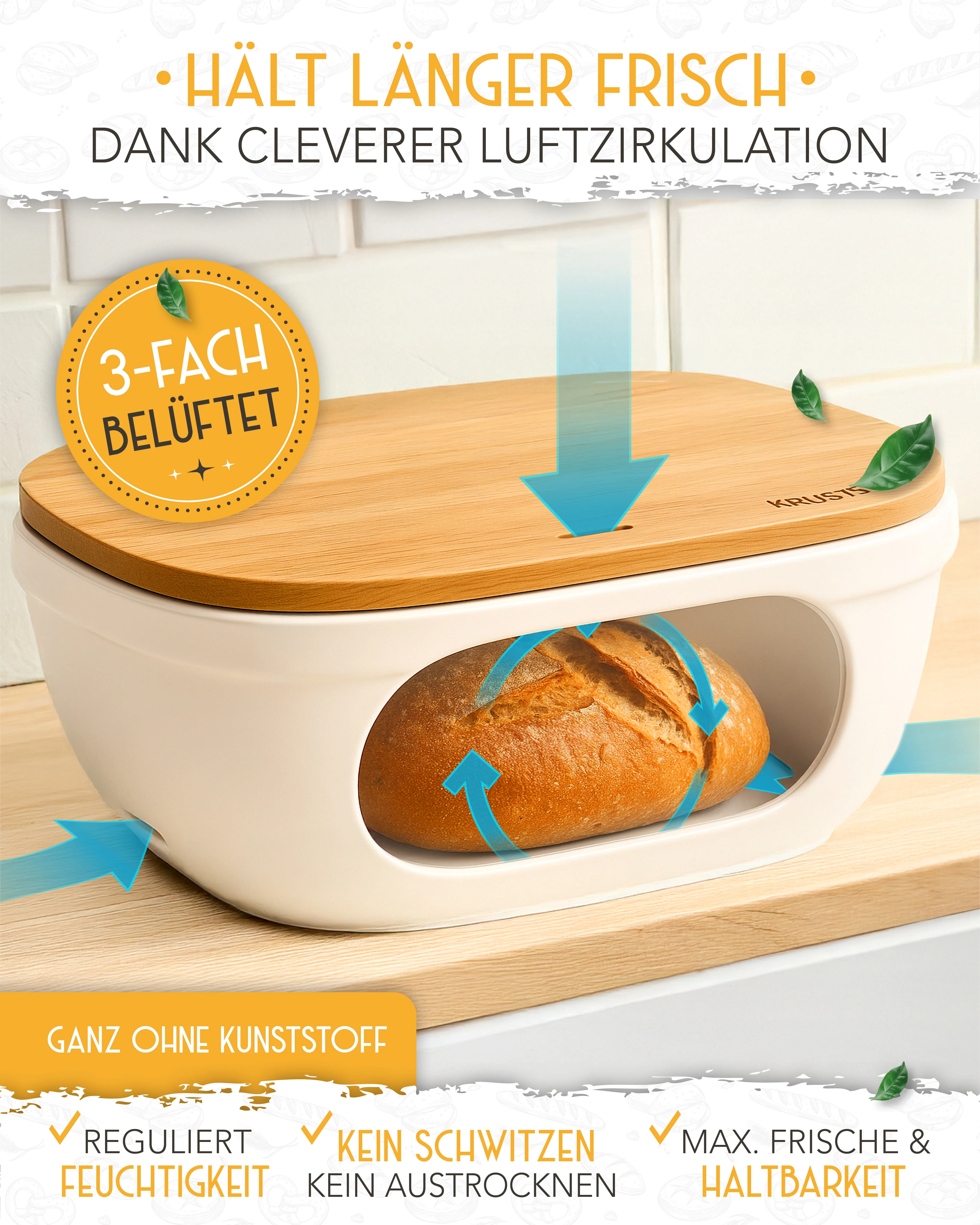 Brotkasten aus Keramik mit weißer Beschichtung - Image 4