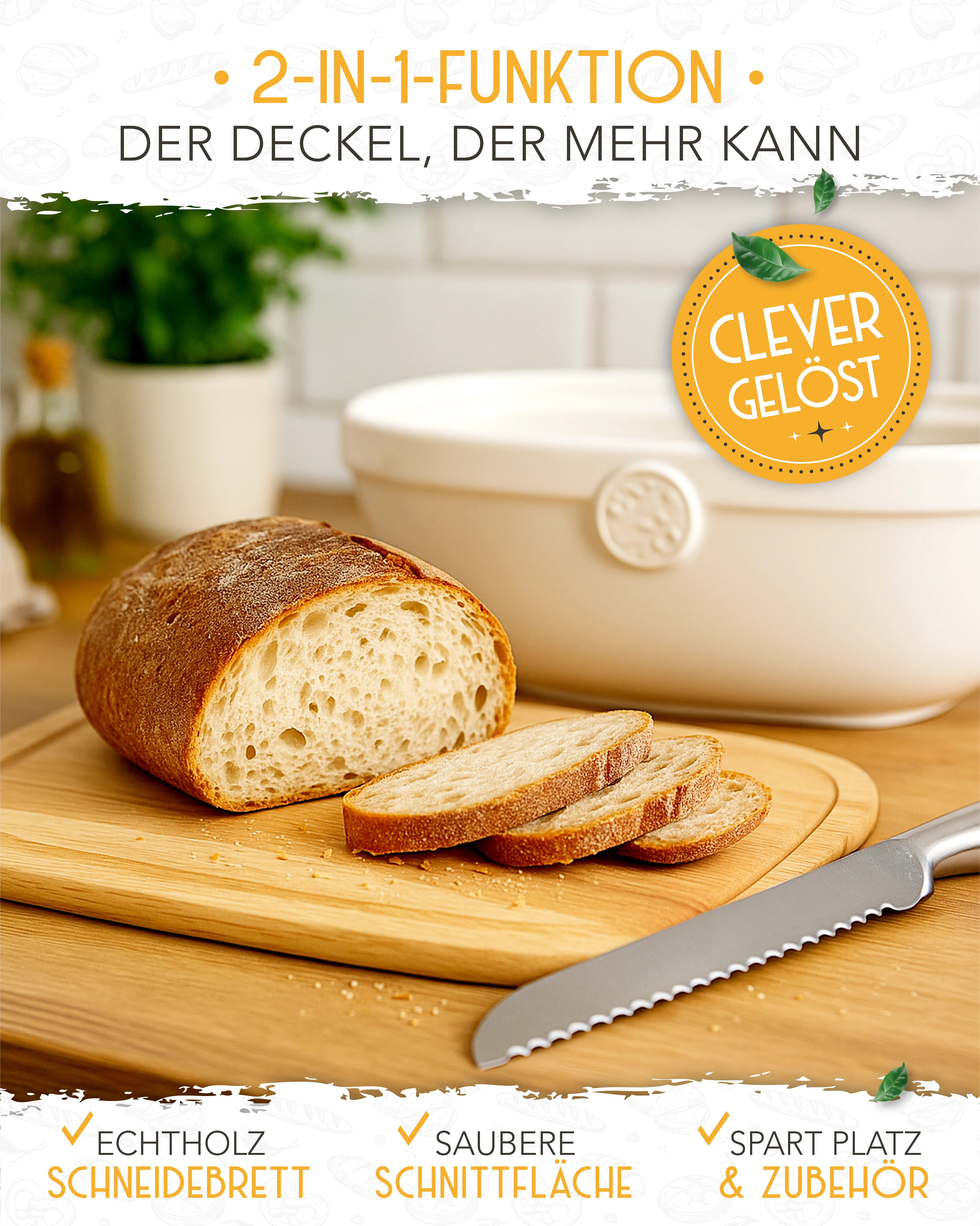 Brotkasten aus Keramik mit weißer Beschichtung - Image 7